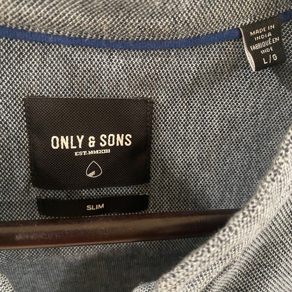 ONLY & SONS Collarless Slim Fit Button-Down Short Sleeve Shirt - Picture 2 of 12